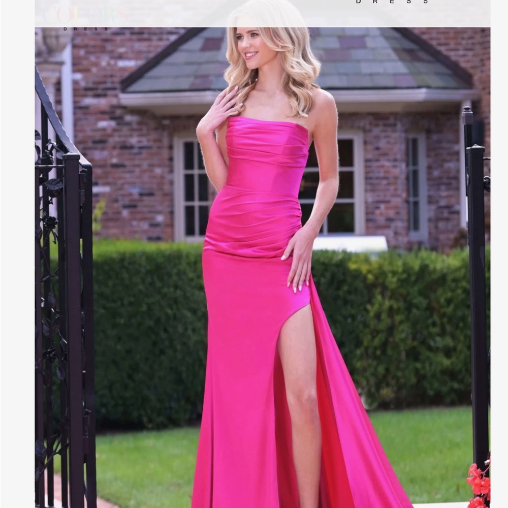 Elegant Fuchsia Strapless Prom Dress colors style 2968
